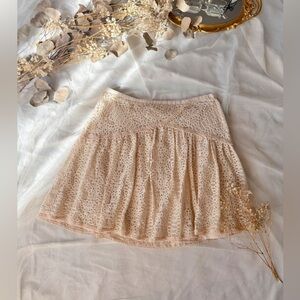 Rachel by Rachel Roy Lace Skirt - Oatmeal Beige